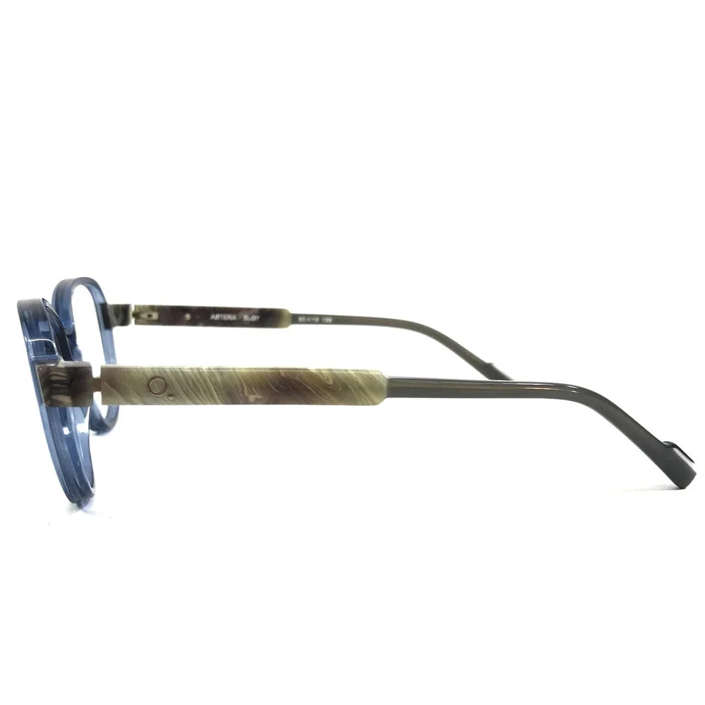 Etnia Barcelona Eyeglasses Frames ASTERIA BLGY Blue Gray Horn Cat Eye 52-16-138